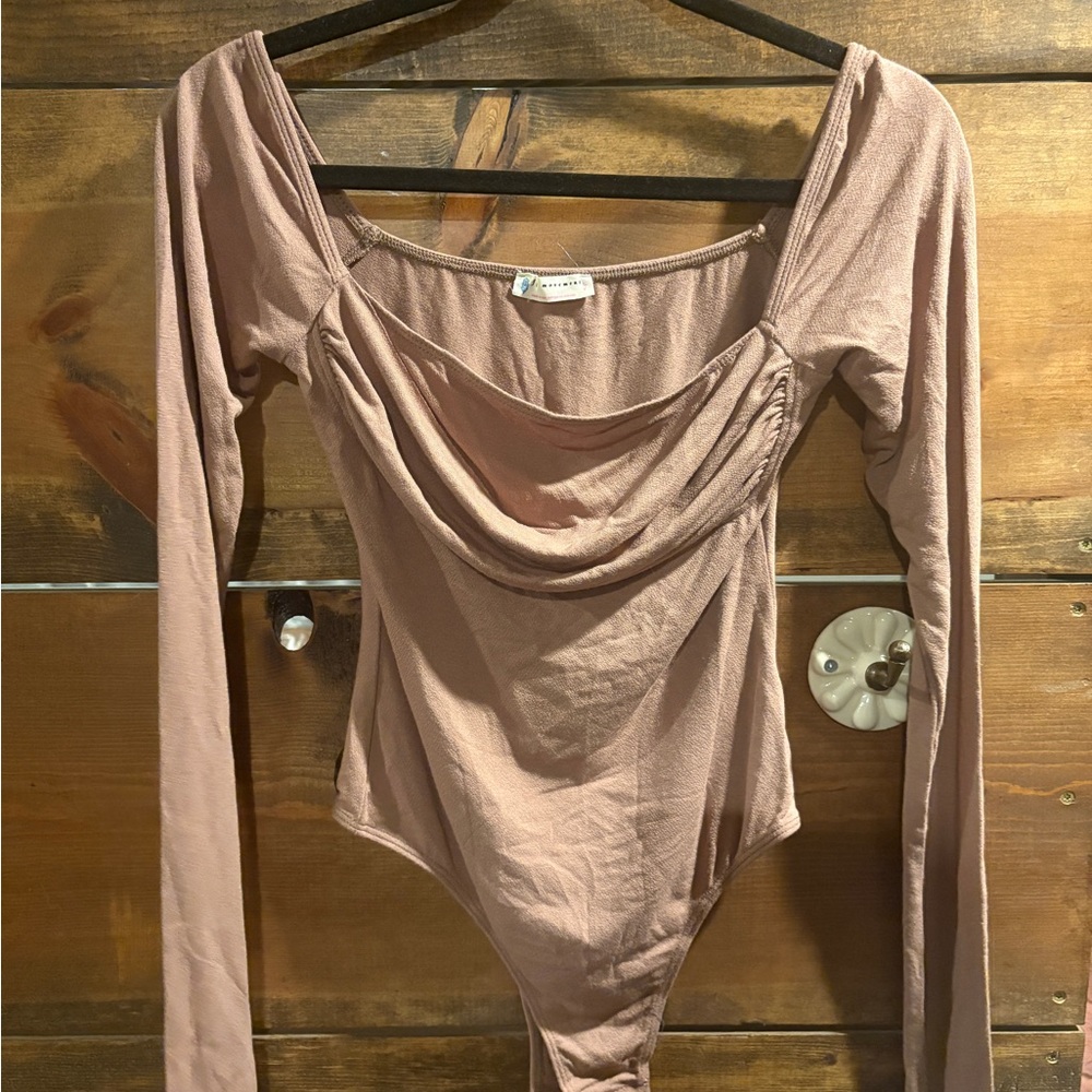 FP Movement by Free People Dusty Tan Long Sleeve Bodysuit